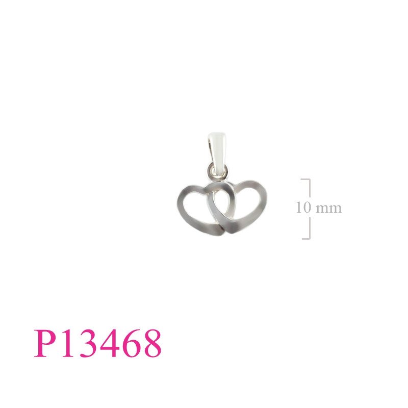 <p>Pendant, double opened hearts.</p>