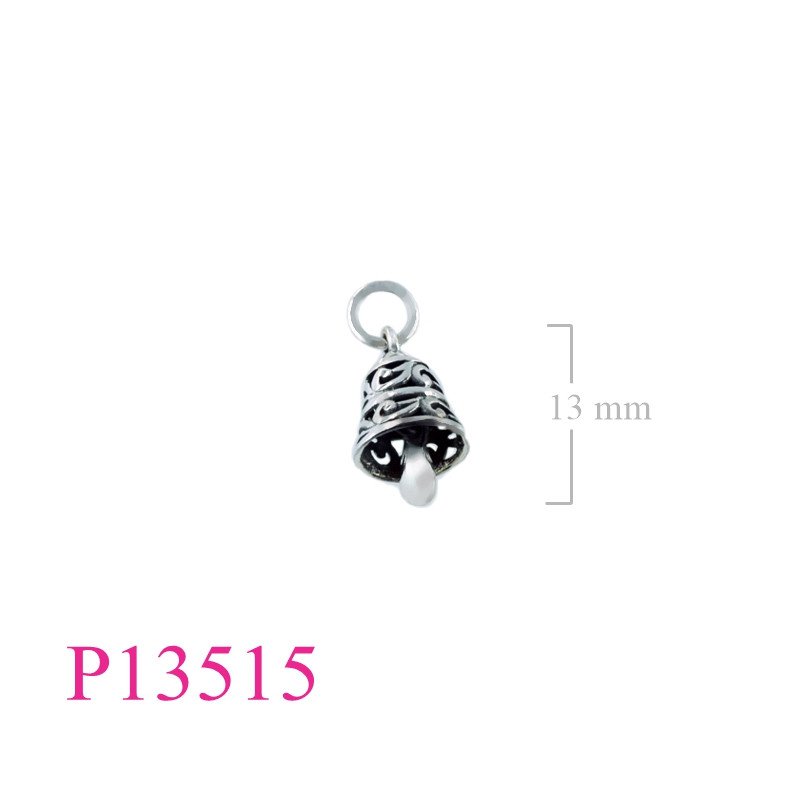 <p>Pendant, cut out design bell.</p>