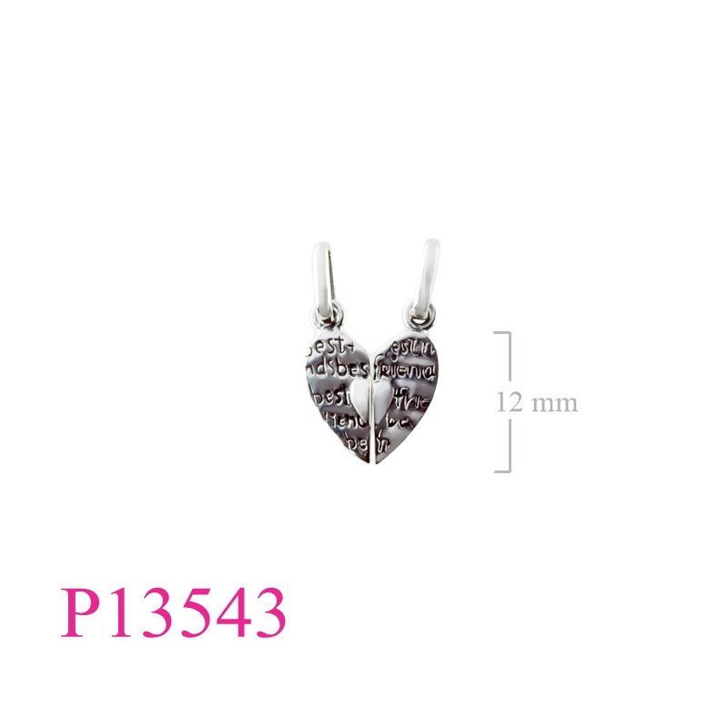 <p>Pendant, split heart.</p>