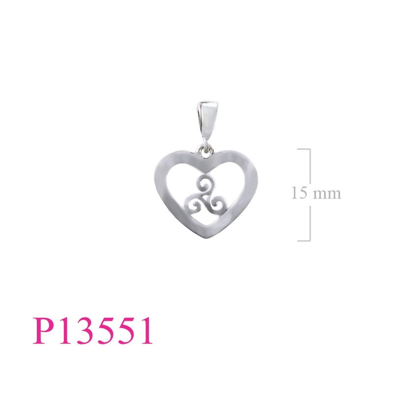 <p>Heart Pendant, Triskelion in heart.</p>