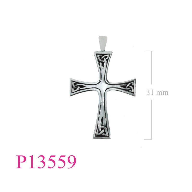 <p>Pendant, cross with Trinity design.</p>