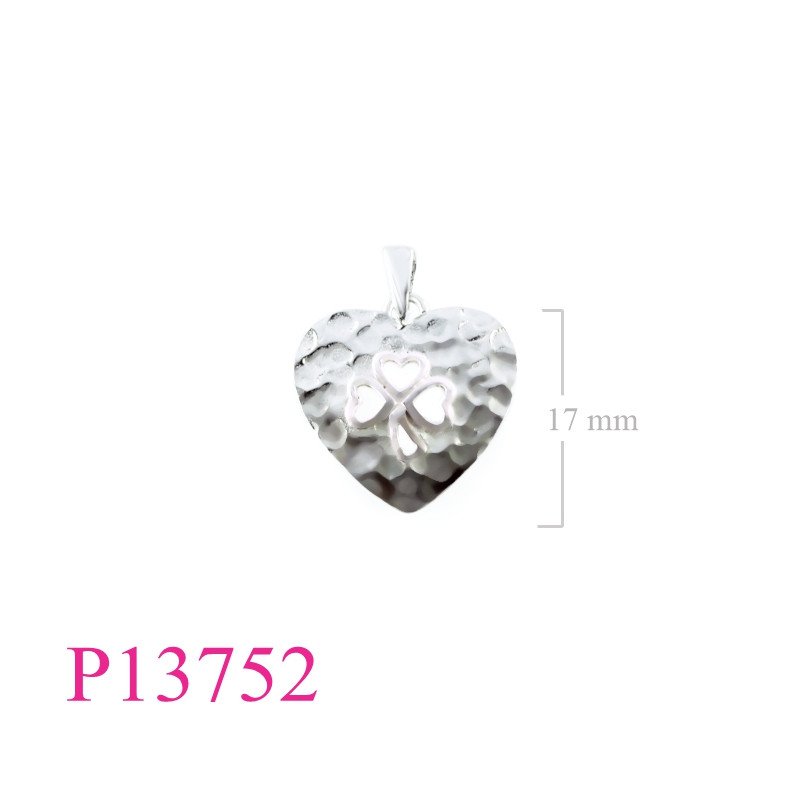 <p>Heart Pendant, Shamrock Pendant, open Shamrock on hammered .</p>