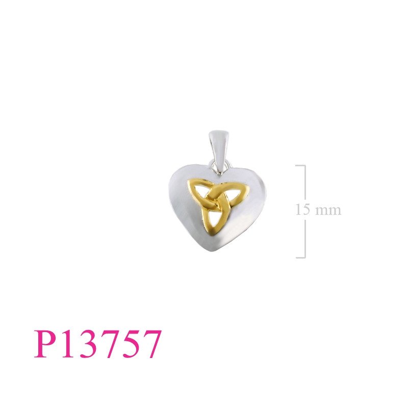 <p>Pendant, open Trinity on heart.</p>