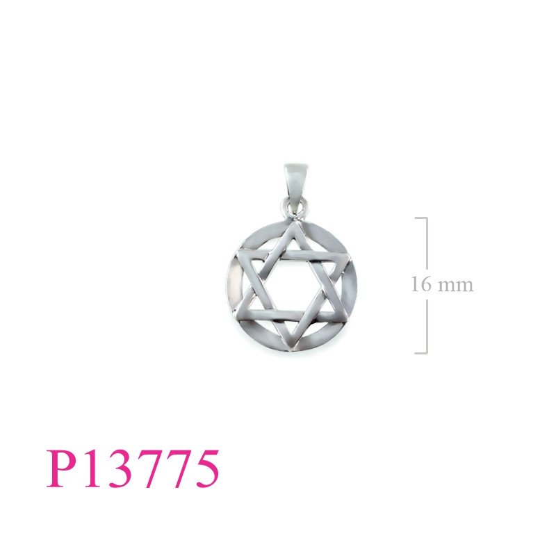 <p>Pendant, Davis star on circle.</p>