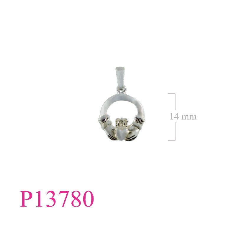 <p>Pendant, round Claddagh.</p>