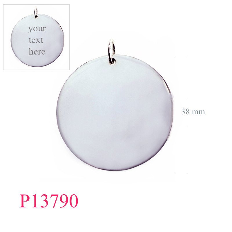<p>Pendant, 38x1.5mm round tag.</p>