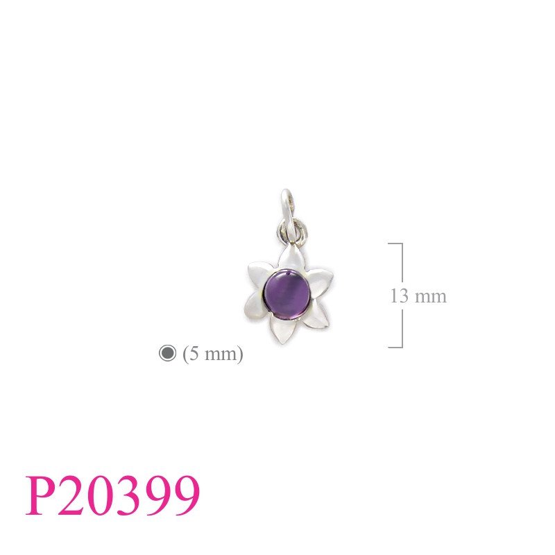 <p>Stone Pendant, flower with 5mm stone.</p>