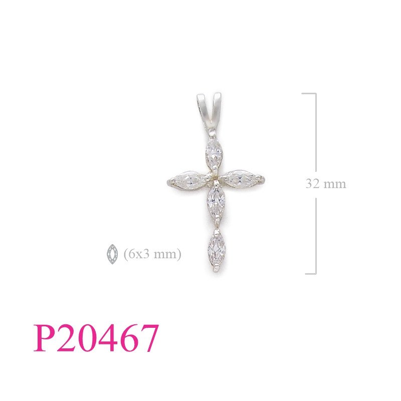 <p>Stone Pendant, cross with 6x3 marquise stones.</p>