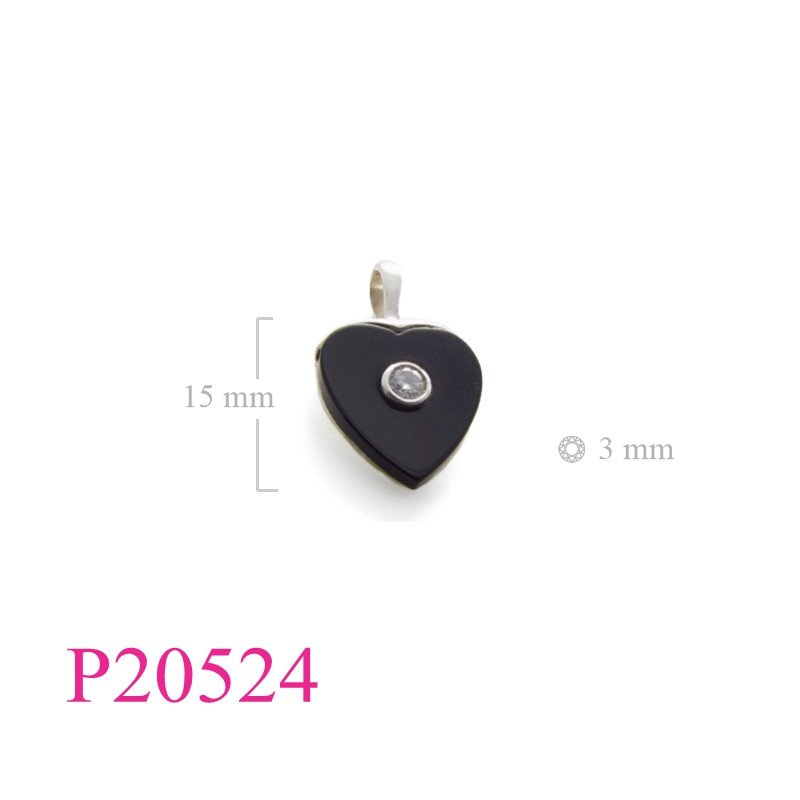 <p>Pendant, heart stone.</p>