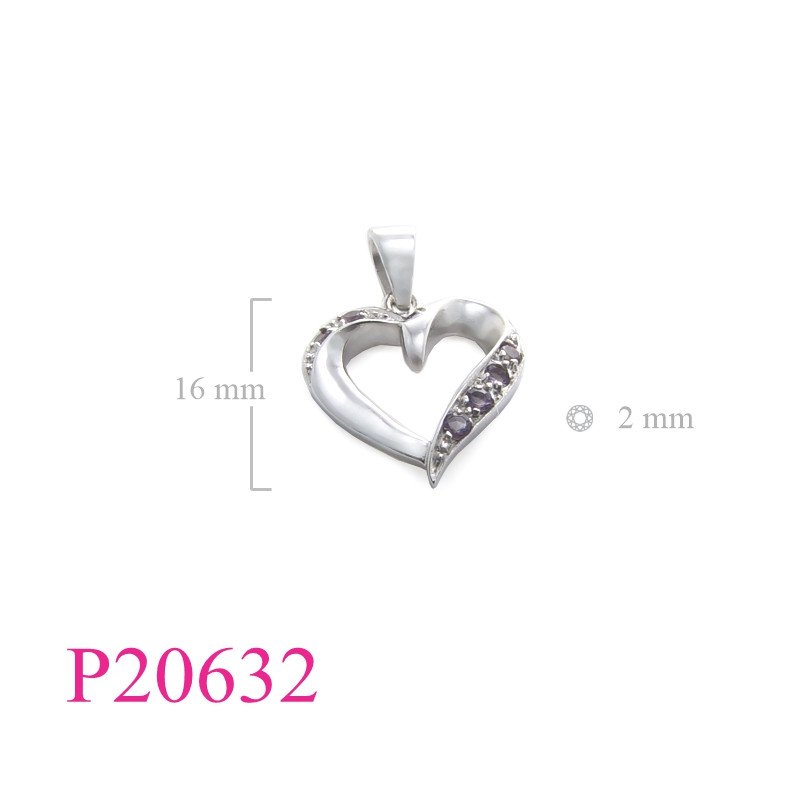 <p>Stone Pendant, heart with 2mm round stones.</p>