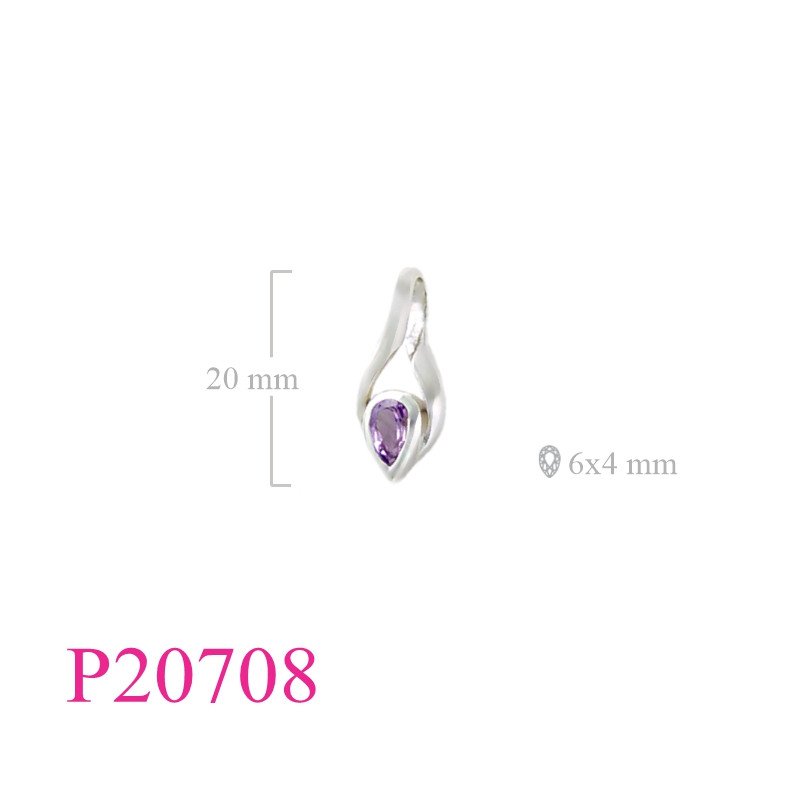 <p>Stone Pendant, 6x4mm  pear Real Amethyst stone.</p>