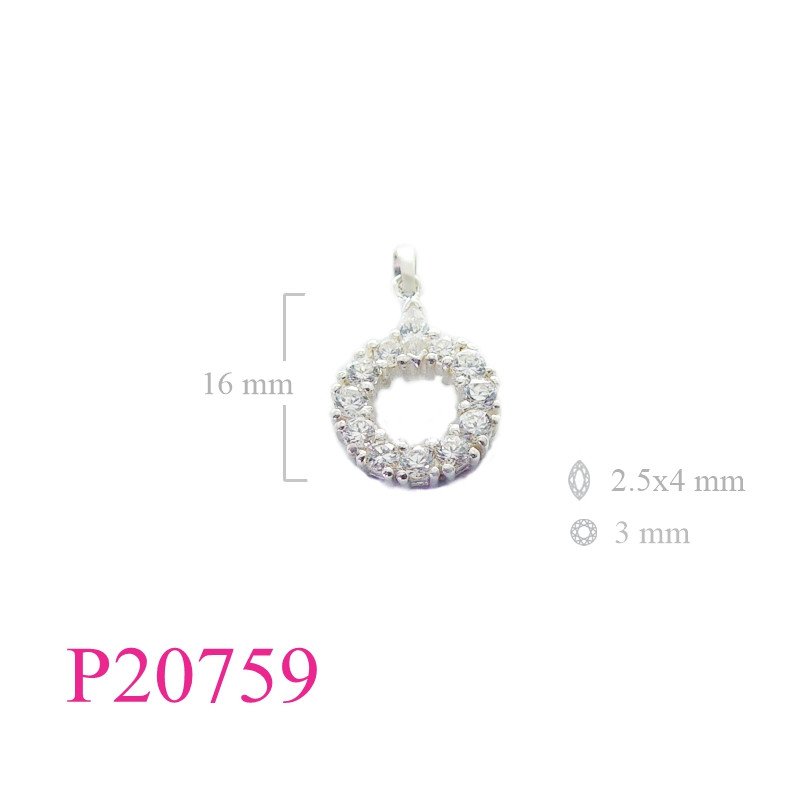 <p>Stone Pendant, circle shape with 2.5mm round and 5x2.5mm marquise stones.</p>