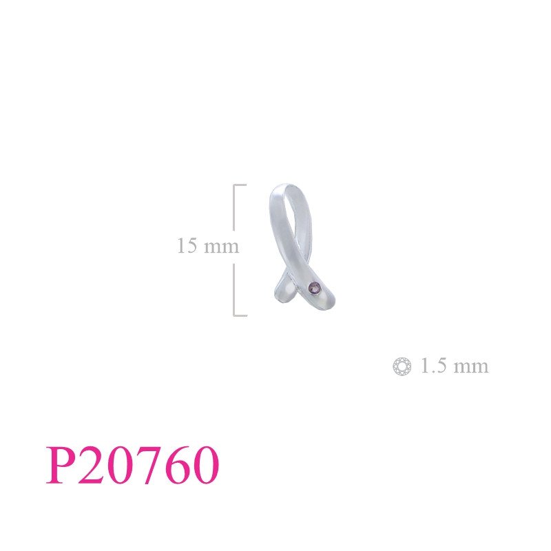 <p>Stone Pendant, cross shape with 1.5mm round Pink CZ stone.</p>
