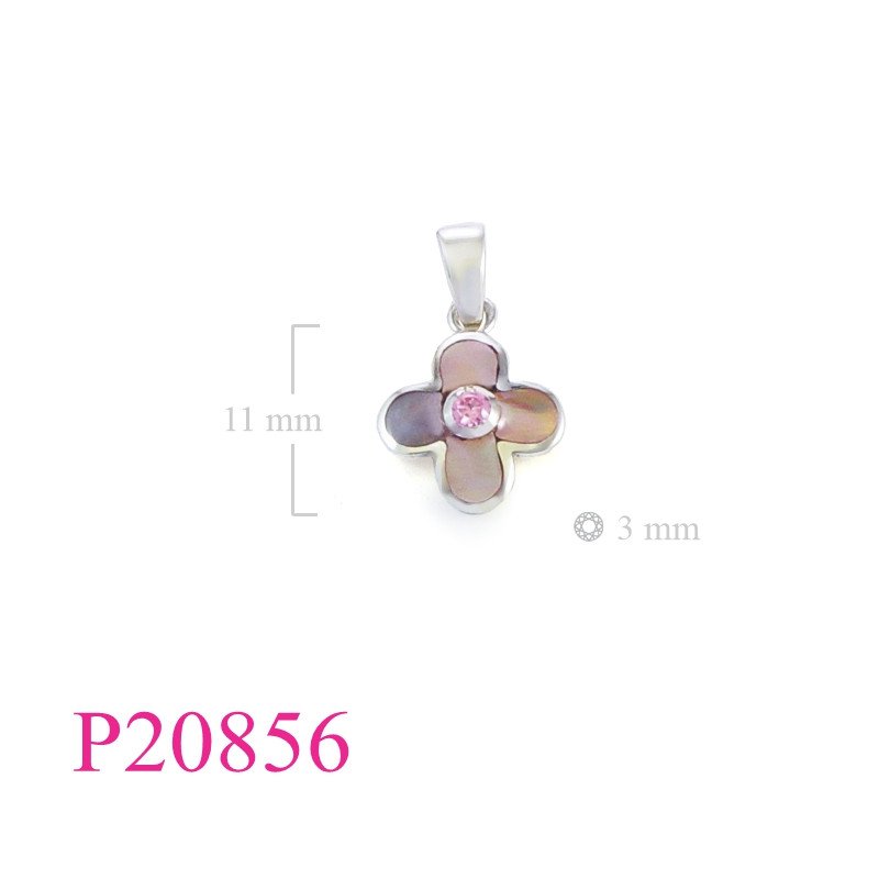 <p>Stone Pendant, flower shape with round stone.</p>