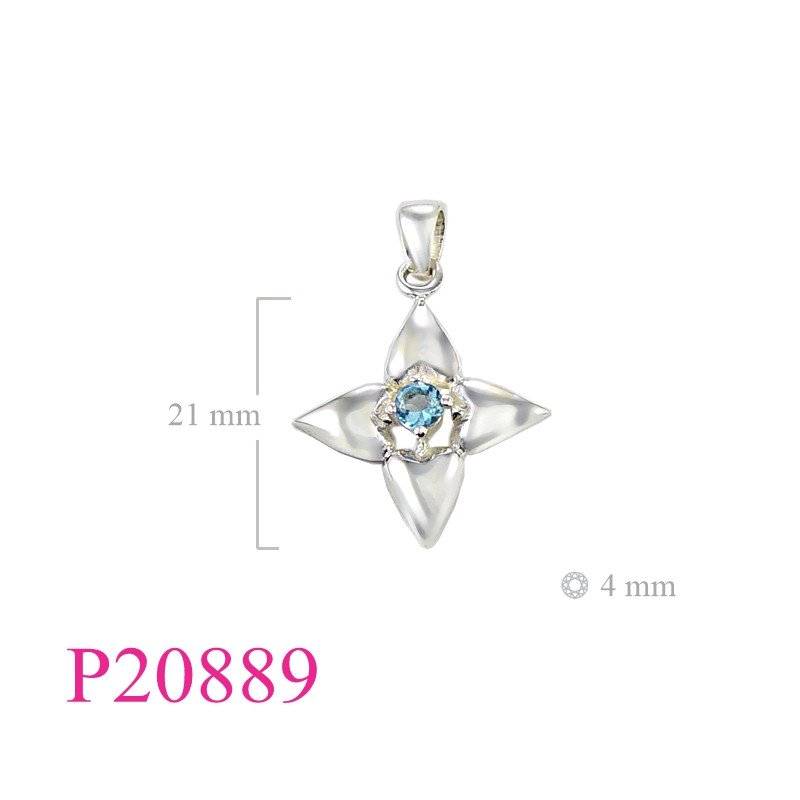 <p>Stone Pendant, flower shape with 4mm round stone.</p>