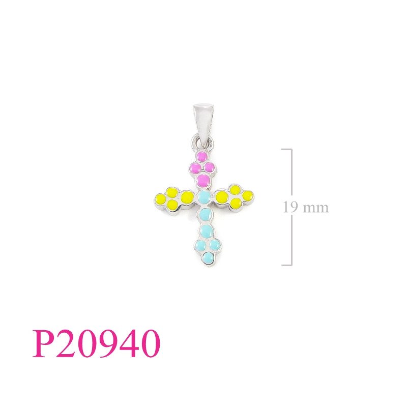 <p>Enamel Pendant, cross.</p>