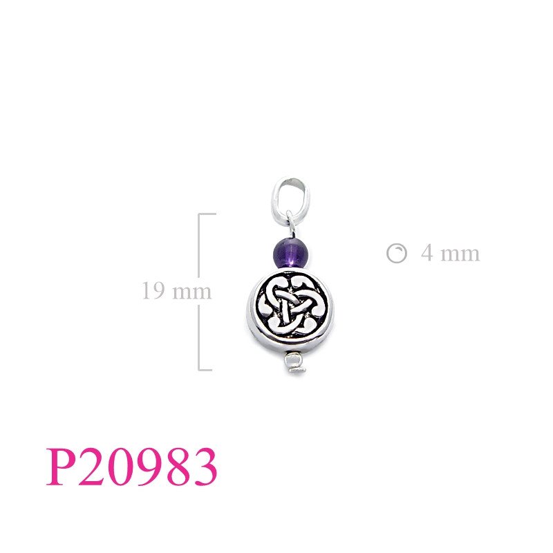<p>Stone Pendant, round celtic bead.</p>