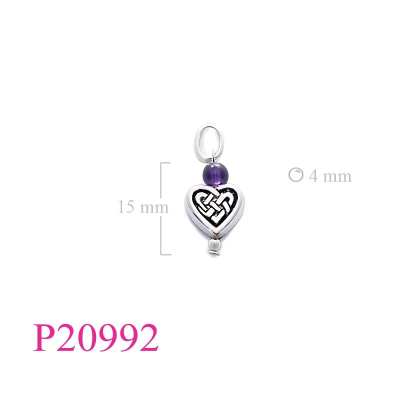 <p>Stone Pendant, heart celtic bead.</p>