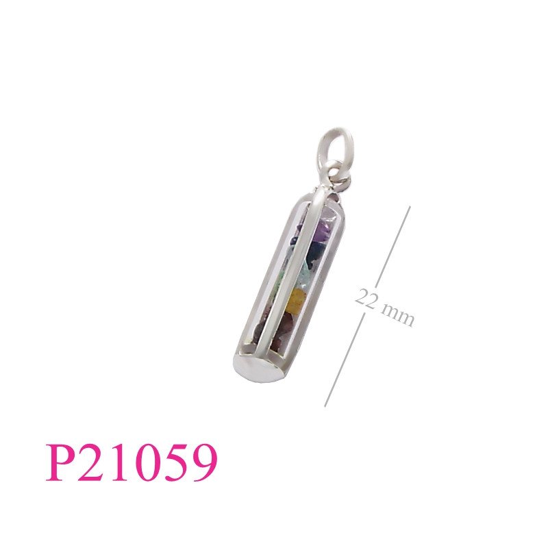 <p>Stone Pendant, chakra stones in glass tube.</p>