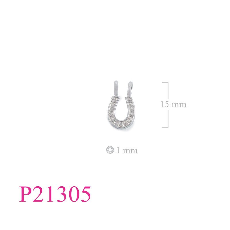<p>Pendant, small horse shoe with13 small stones.</p>