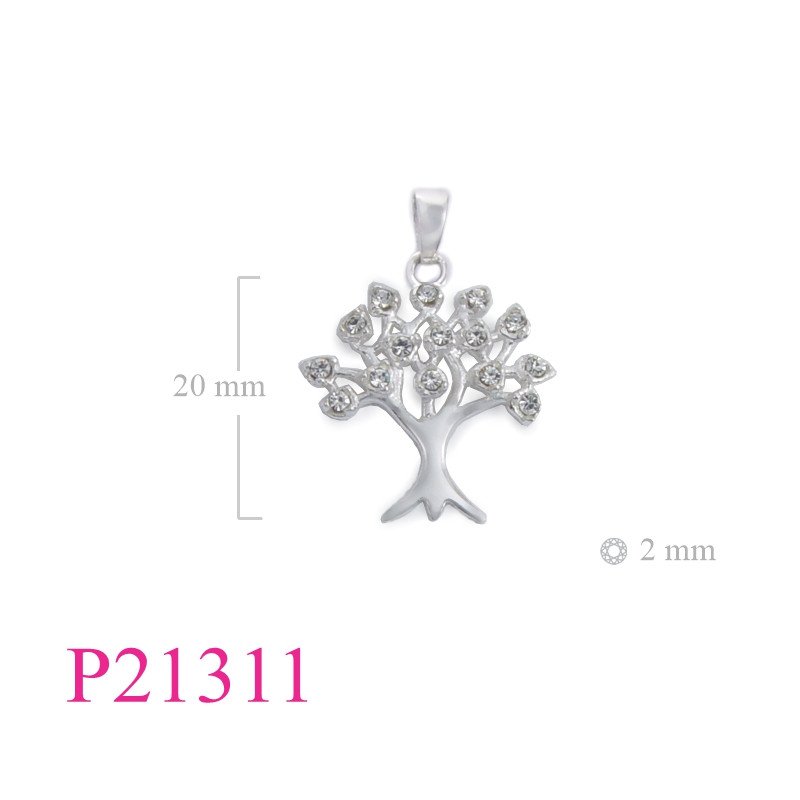 <p>Pendant, tree with small stones.</p>