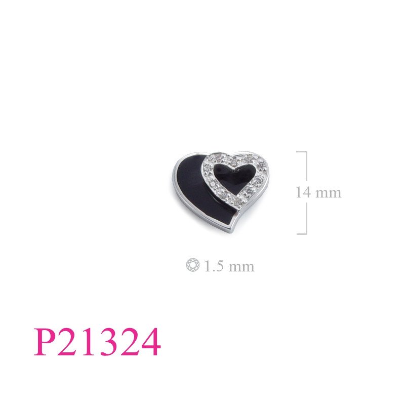 <p>Pendant, double hearts.</p>