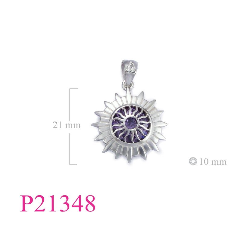 <p>CZ Pendant, Chakra Pendant, Crown Chakra with Amethyst CZ stone.</p>