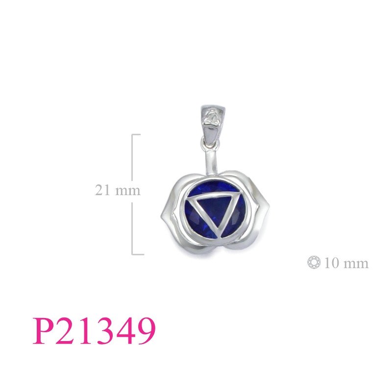 <p>Pendant, Third Eye Chakra with Sapphire Glass stone.</p>