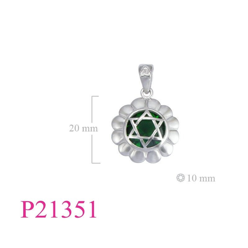 <p>Heart Pendant, Chakra Pendant, Heart Chakra with Emerald Glass stone.</p>