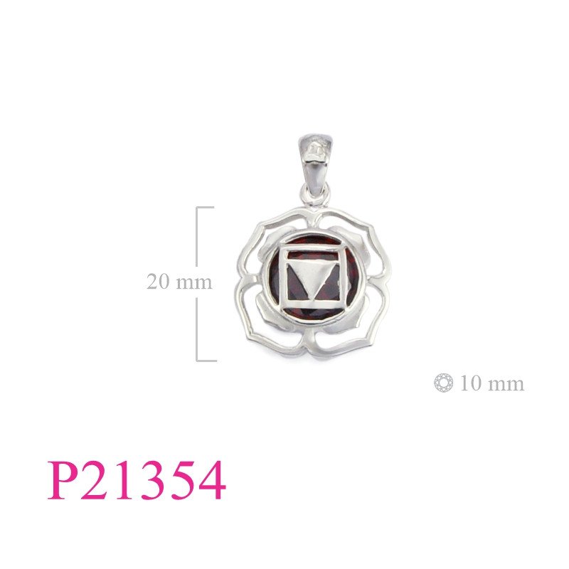 <p>CZ Pendant, Chakra Pendant, Root Chakra with Garnet CZ stone.</p>