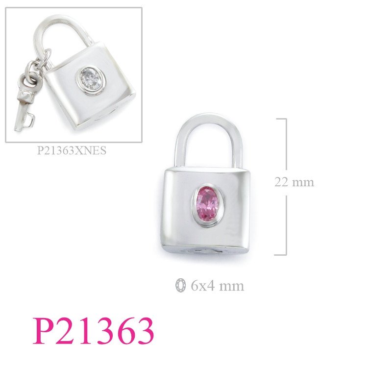 <p>Key Pendant, Padlock Pendant, Lock Pendant, key padlock with 6x4mm oval stone.</p>