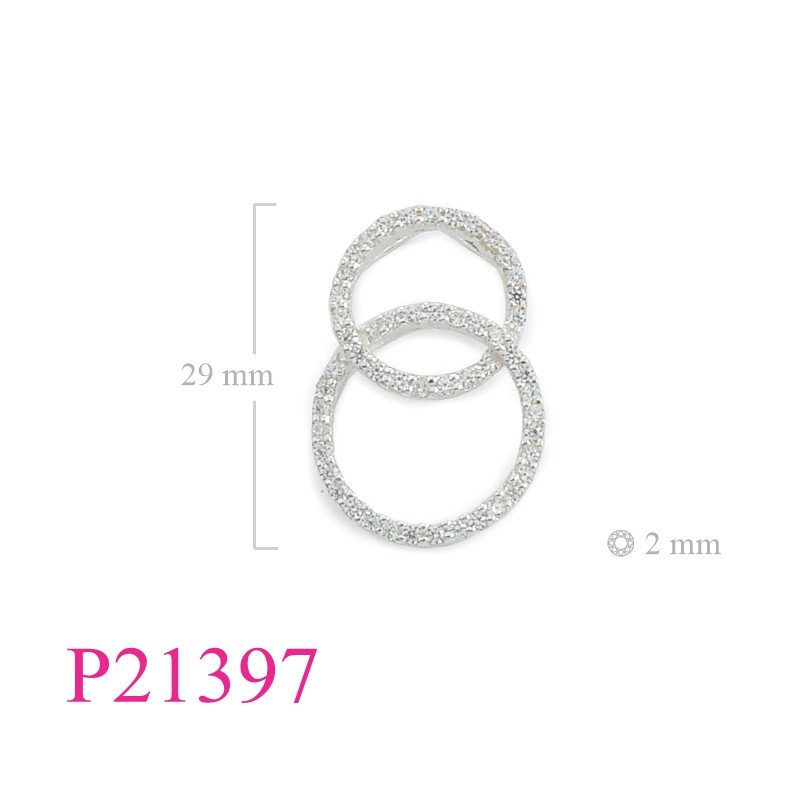 <p>Pendant, 17mm and 20mm CCZ ring.</p>