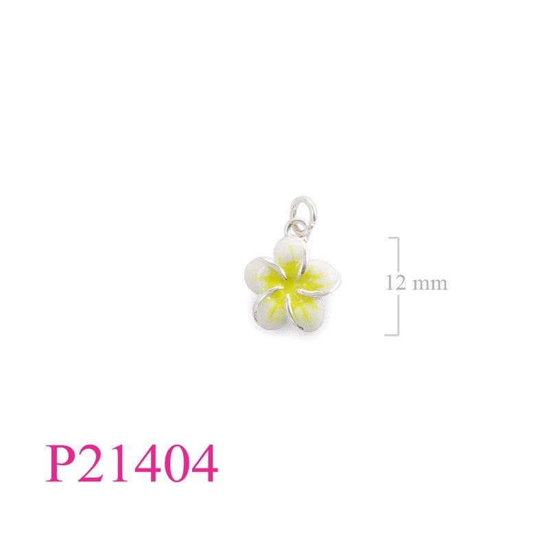 <p>Pendant, 12mm enamel champac flowers enamel.</p>