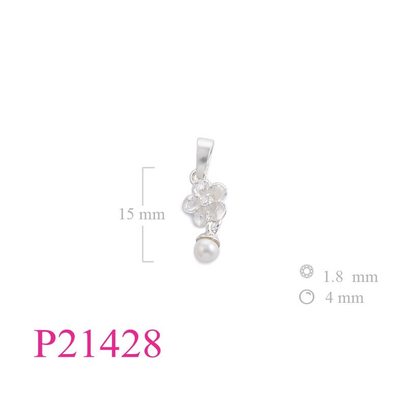<p>Pendant, 8 mm. champac flower with 4mm poly perl.</p>