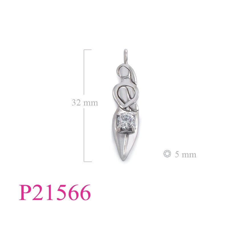 <p>Pendant, Mother goddess with 5mm round stone.</p>