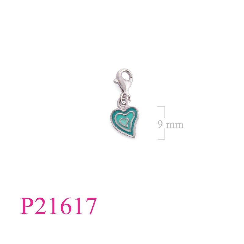 <p>Pendant, blue and indigo heart enamel.</p>
