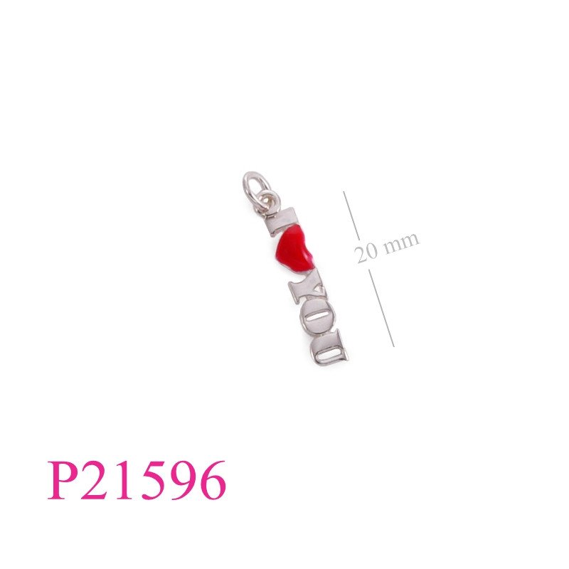 <p>Pendant, "I Love YOU" enamel.</p>