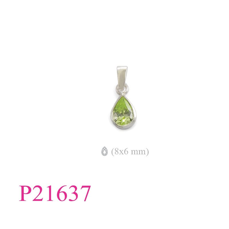 <p>Pendant, 8x6mm drop shape stone.</p>