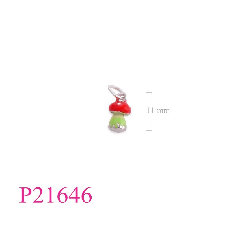 <p>Pendant, mushroom enamel.</p>