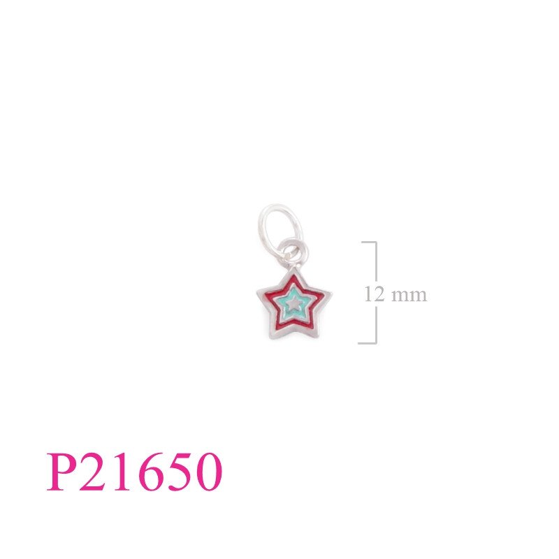 <p>Pendant, multi colours star enamel.</p>