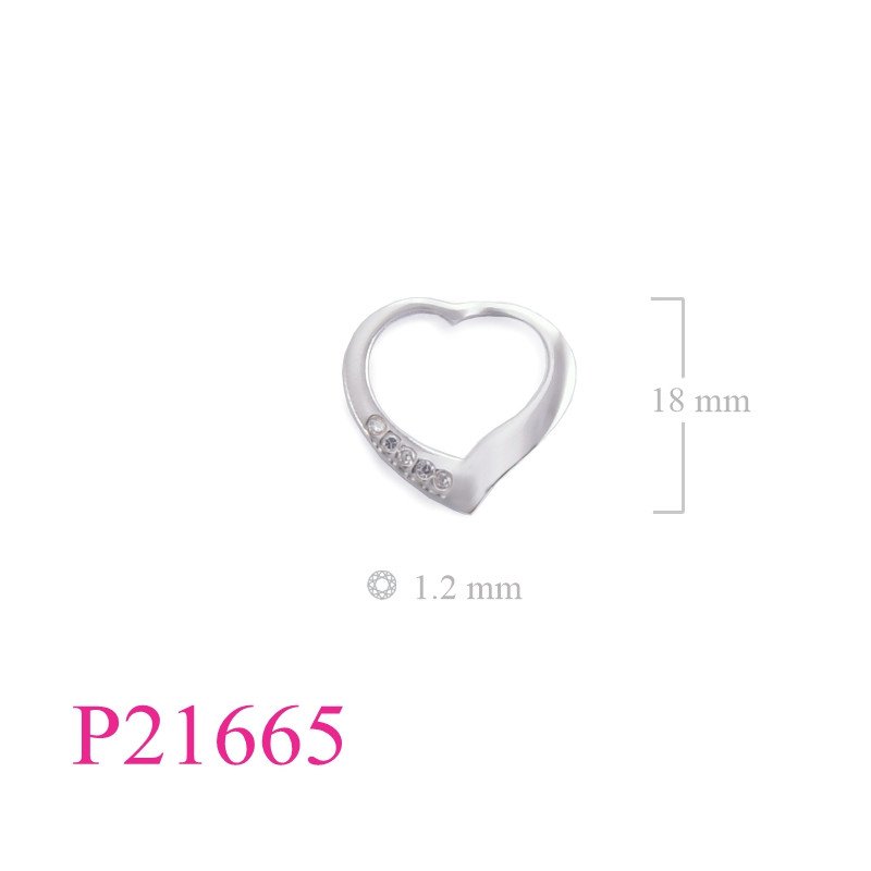 <p>Pendant, TF heart with 5 stones.</p>