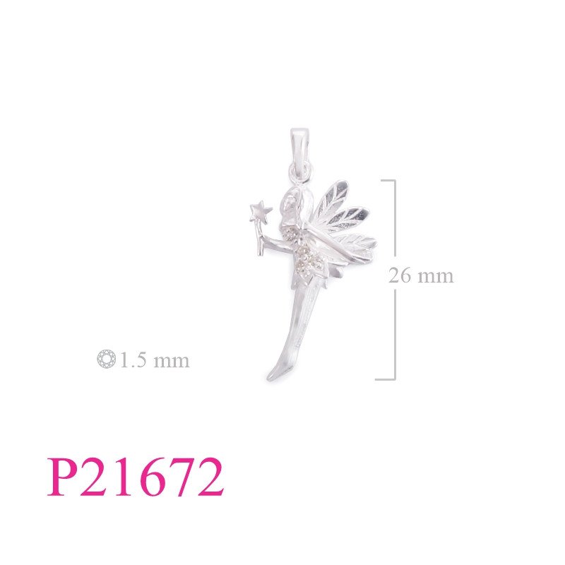 <p>Fairy Pendant, Star Pendant, CZ Pendant, fairy holding star with small CCZs.</p>