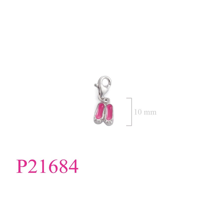 <p>Pendant, baby shoes enamel.</p>