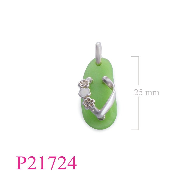 <p>Pendant, 3 flower design synthetic perl sandal.</p>