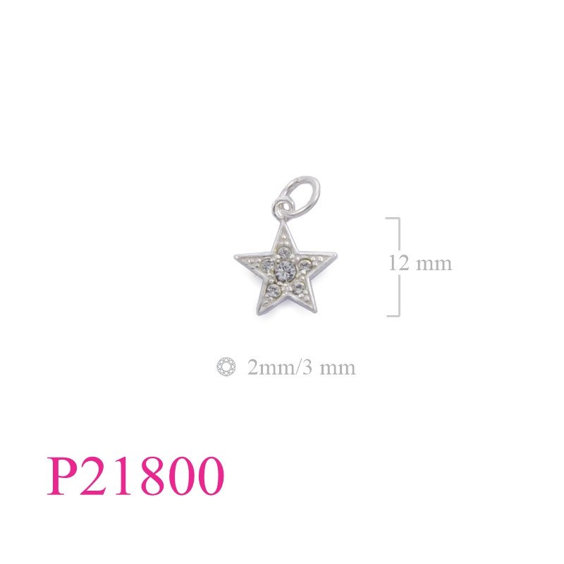 <p>Pendant, star with small crystals.</p>