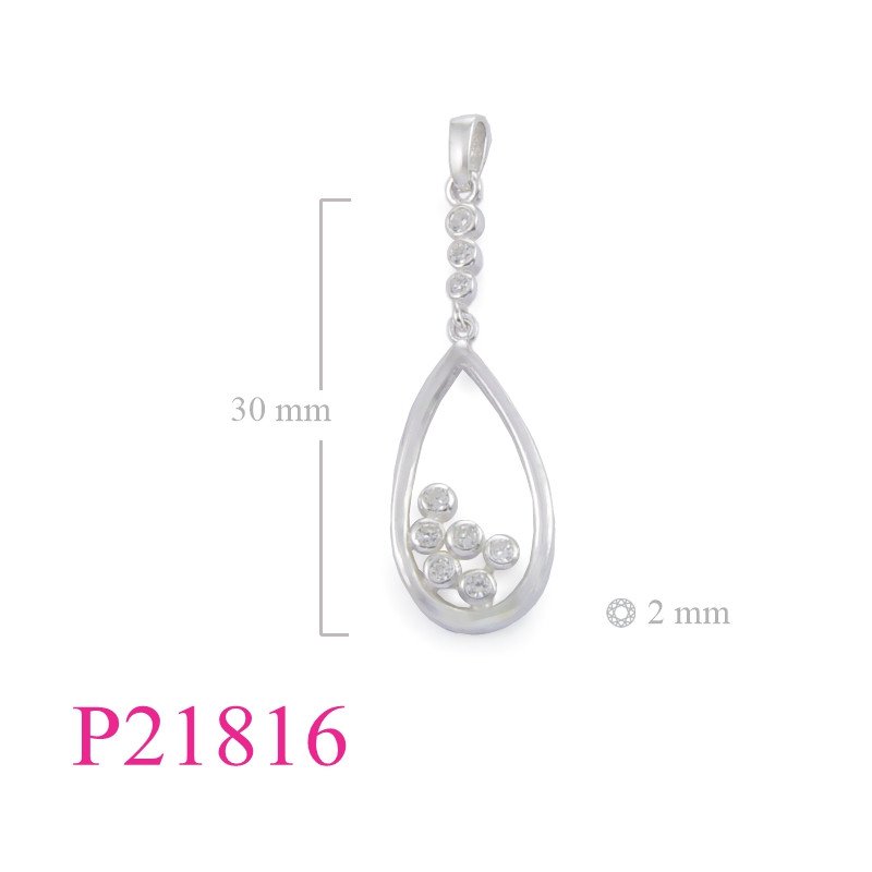 <p>Pendant, open drop with 9 CCZs round stones.</p>