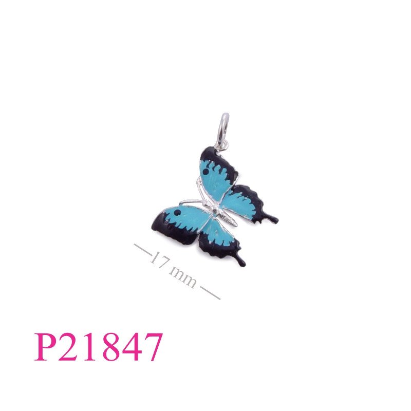 <p>Pendant, butterfly enamel.</p>