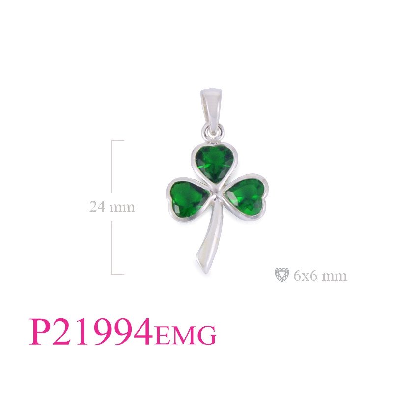 <p>Heart Pendant, Shamrock Pendant, Shamrock with 3 Emerald Glass stones.</p>