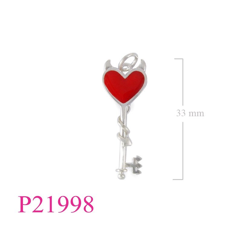<p>Heart Pendant, Key Pendant, evil enamel.</p>