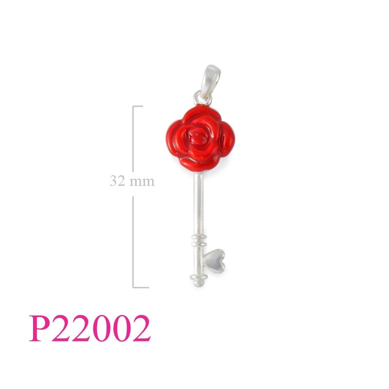 <p>Rose Pendant, Key Pendant, enamel.</p>